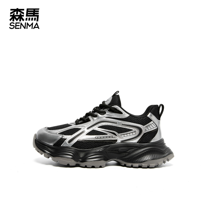 Мужская обувь Senma daddy shoes; новинка осени 2025 года; универсальная повседневная спортивная обувь высокого класса для бега на толстой подошве с