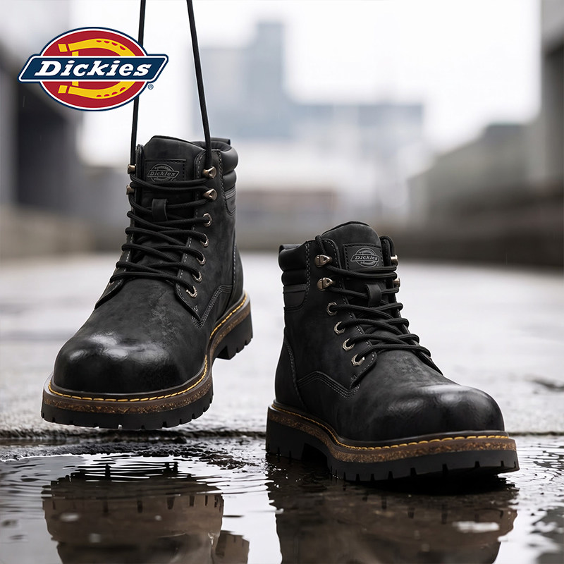 Мужские ботинки Dickies Martin; новинка 2026 года; осенняя мужская обувь; кожаные мужские ботинки с высоким берцем для альпинизма; мужские
