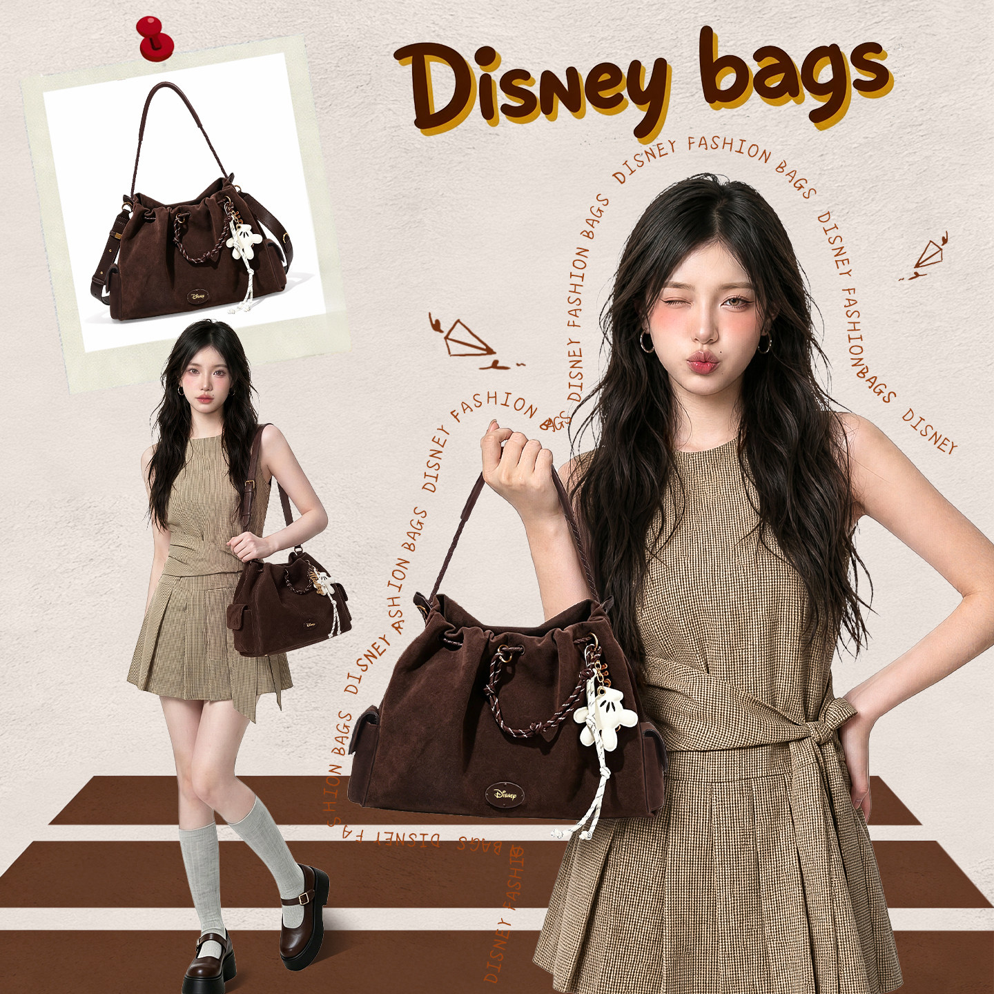 Disney bag женская 2026 новая легкая роскошная нишевая сумка большой емкости для дамских поездок на работу, подарок на день рождения девушке