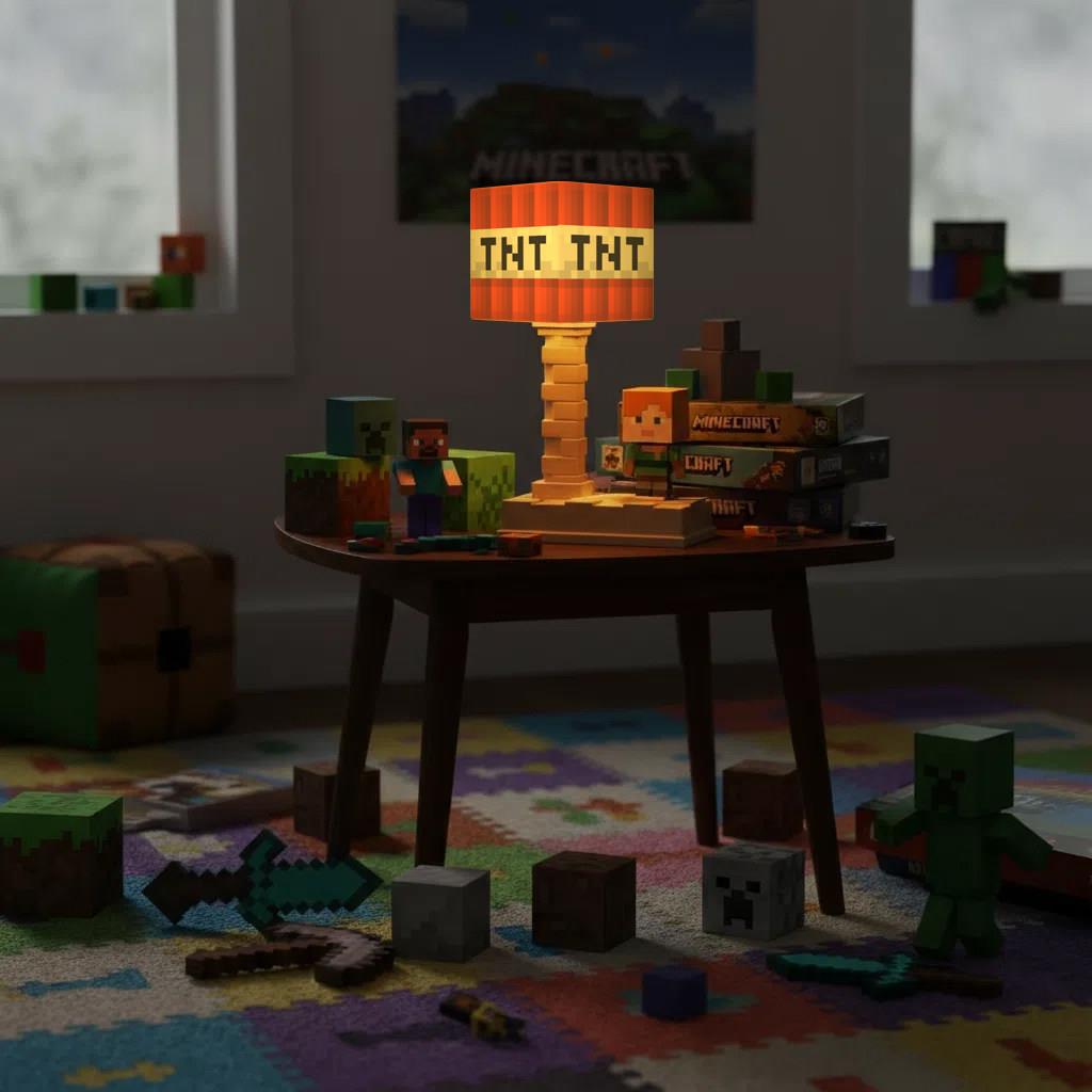 Периферийные игровые элементы Minecraft TNT night light mc building block light студенческий прикроватный светильник атмосферная настольная лампа spot