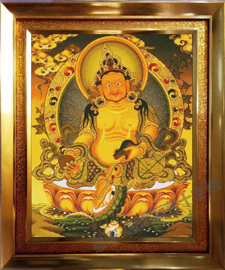 Бутик new Thangka с пятью фамилиями, Бог богатства, Желтый Бог богатства, золотой набор для вышивания крестиком, чтобы отправить гаджеты для вышивания картин