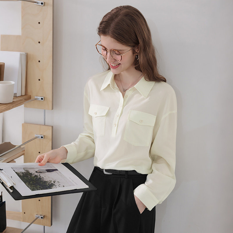 [Versatile for Commuters] Women's Long-Sleeved Collared Shirt, Simple Style, 2026 New Arrival