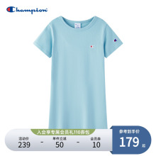 Champion 24 Spring/Summer New Product Daughter's Children's Wear Soft Pure Cotton Dopamine Mid length T-shirt Dress Trend