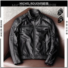 MICHEL ROUEN Italian classic Harley leather jacket, motorcycle motorcycle motorcycle jacket, short jacket, men's jacket