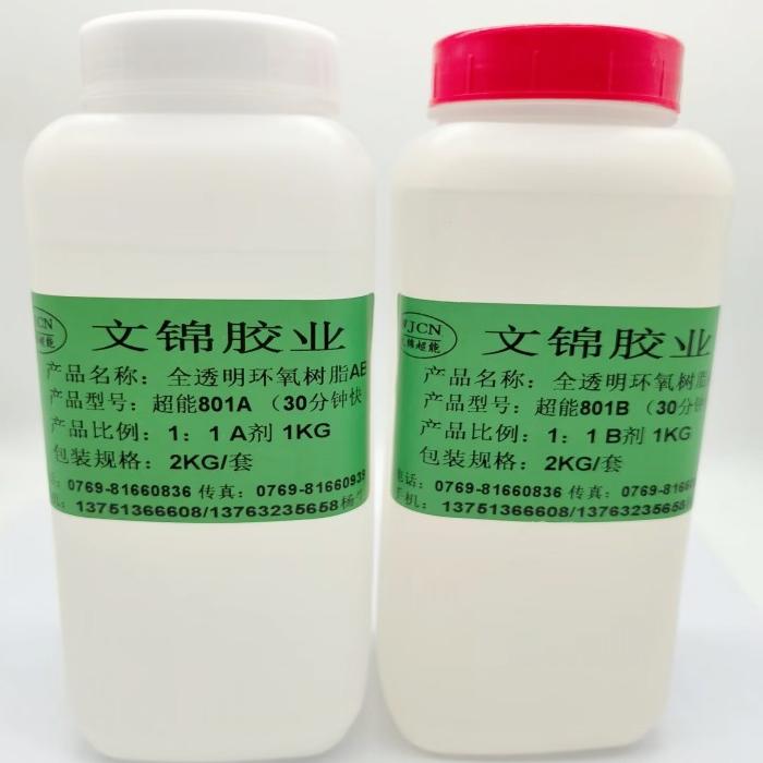 Клей Wenjin Super 801AB, эпоксидная смола со сверхнизким запахом, 30 минут, полностью прозрачный клей AB