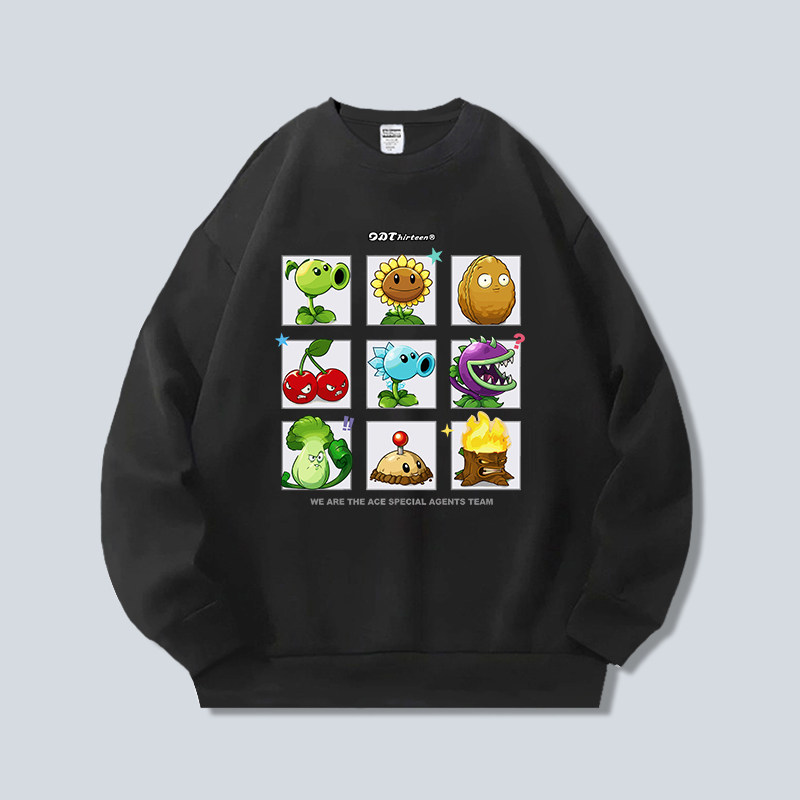 NASA Plants vs. Zombies совместный свитер с круглым вырезом Pea Shooter Ice Shooter мужской осенний утолщенный двухмерный