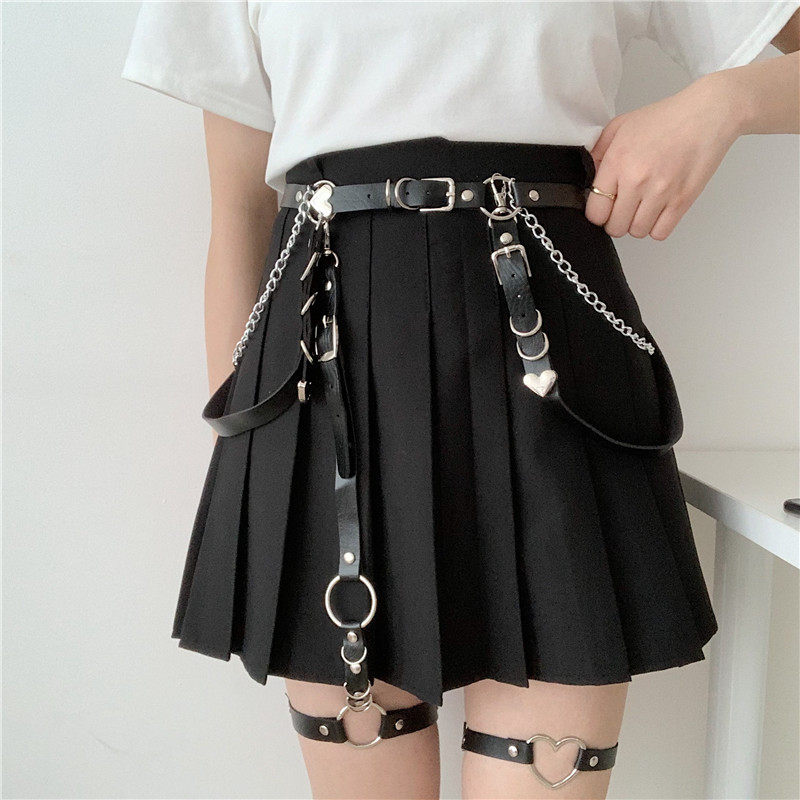 Dark, edgy, punk biker style belt for women, summer waist chain suspenders, perfect for JK (high school girl) outfits...