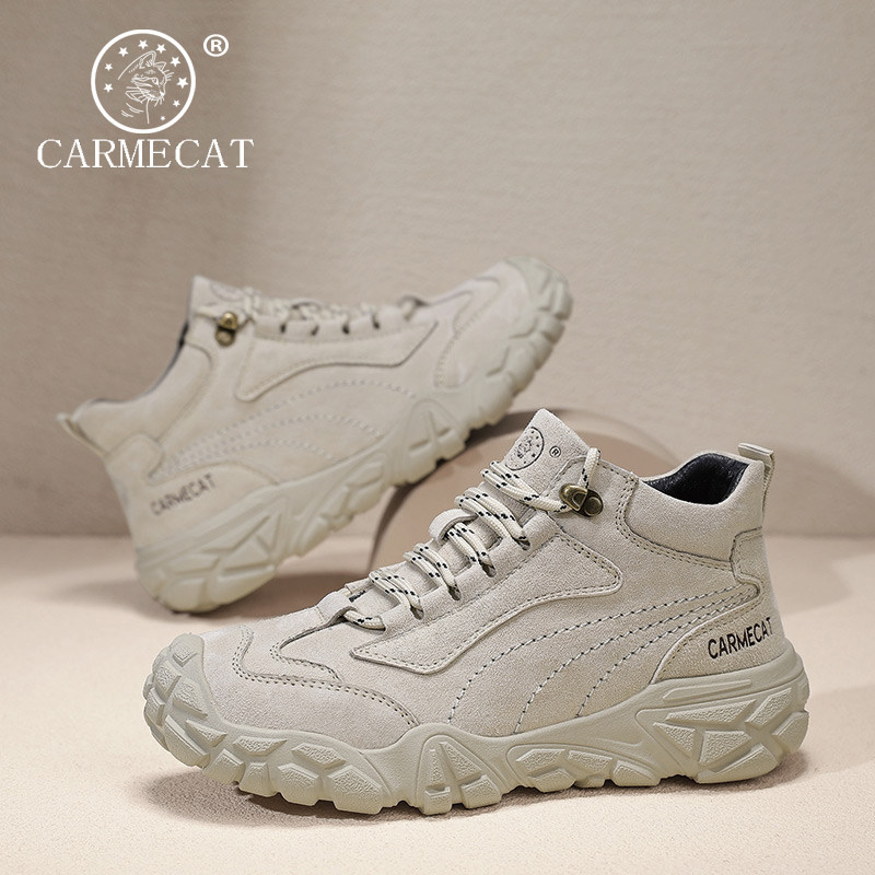CARMECAT/ брендовая женская обувь CARMECAT; спортивная обувь из нескользящей кожи с высоким берцем для пеших прогулок на толстой подошве 