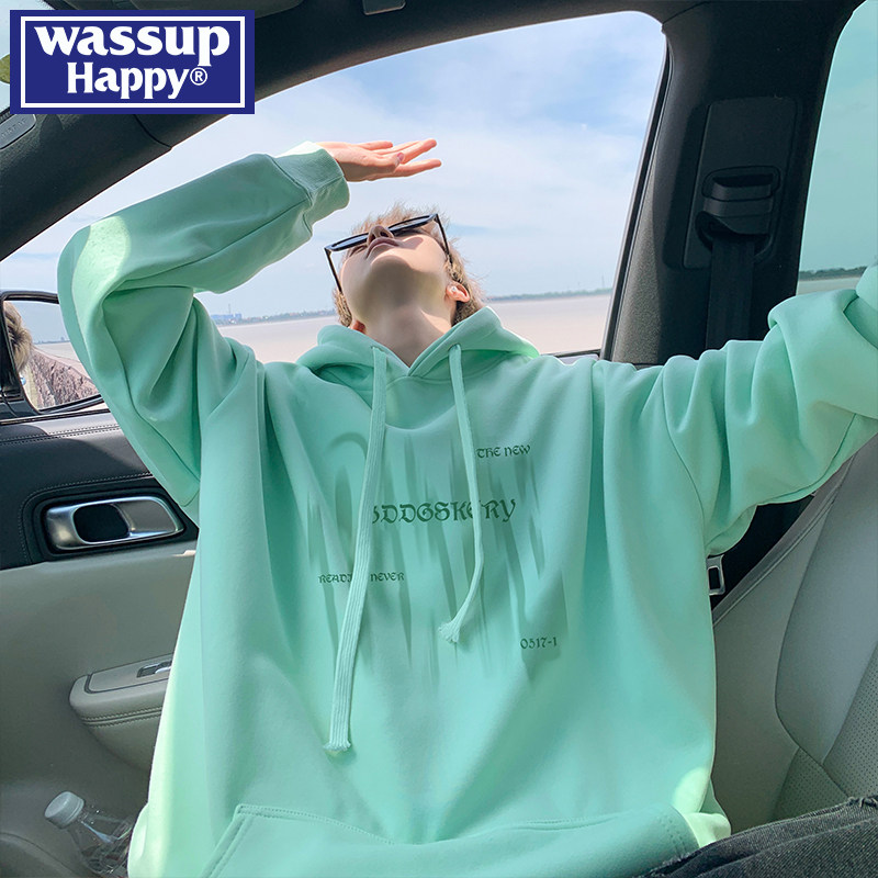 wassup/ счастливый мужской свитер с капюшоном; мужская весенне-осенняя брендовая молодежная куртка tide для тяжелой пары; повседневная куртка