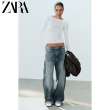 Осенние новинки ZARA2026, женская многоцветная футболка с длинными рукавами и круглым вырезом на выбор 3641829