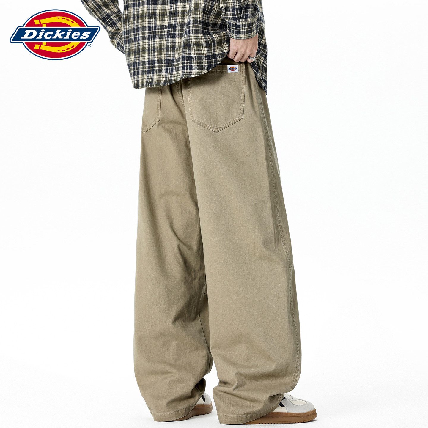 Новые осенние повседневные брюки Dickies, мужские спортивные широкие брюки цвета хаки в американском стиле ретро с отстрочкой