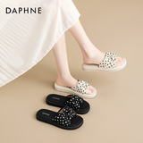 Женские шлепанцы Daphne на толстой подошве; коллекция 2026 года; новинка лета; стильная пляжная обувь; модные универсальные женские босоножки в горошек