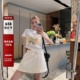Nanyou niche original design mskin6 playful cartoon print short slim waist-revealing short-sleeved T-shirt for women summer