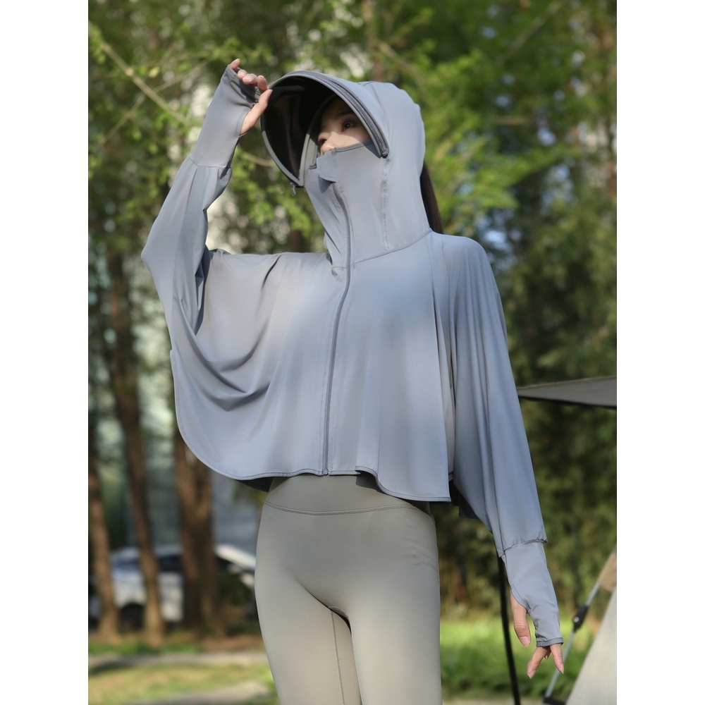 2025 summer sun protection clothes for women 2025 UV-proof loose shawl cloak cycling electric bike ice silk sun protection women