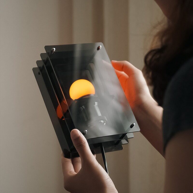Настольная лампа atmosphere stacked shadow melaleuca lamp современный минималистичный дизайнерский ночник креативный многослойный декоративный настольный светильник sunset