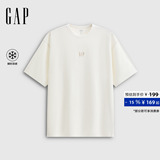 [Одобрение Cheng Yi] Мужская и женская одежда Gap, лето 2026, новая футболка с круглым вырезом и короткими рукавами со смещенным логотипом 891413