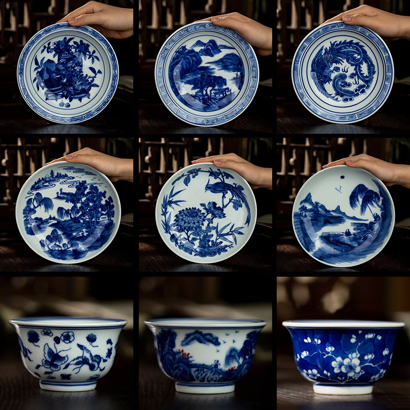 Sanqintang Micro Flaws Jingdezhen Tea Cup Hand drawn Teacup Master Cup Tea Set Leak Picking Pot Holding Teacup Personal Use