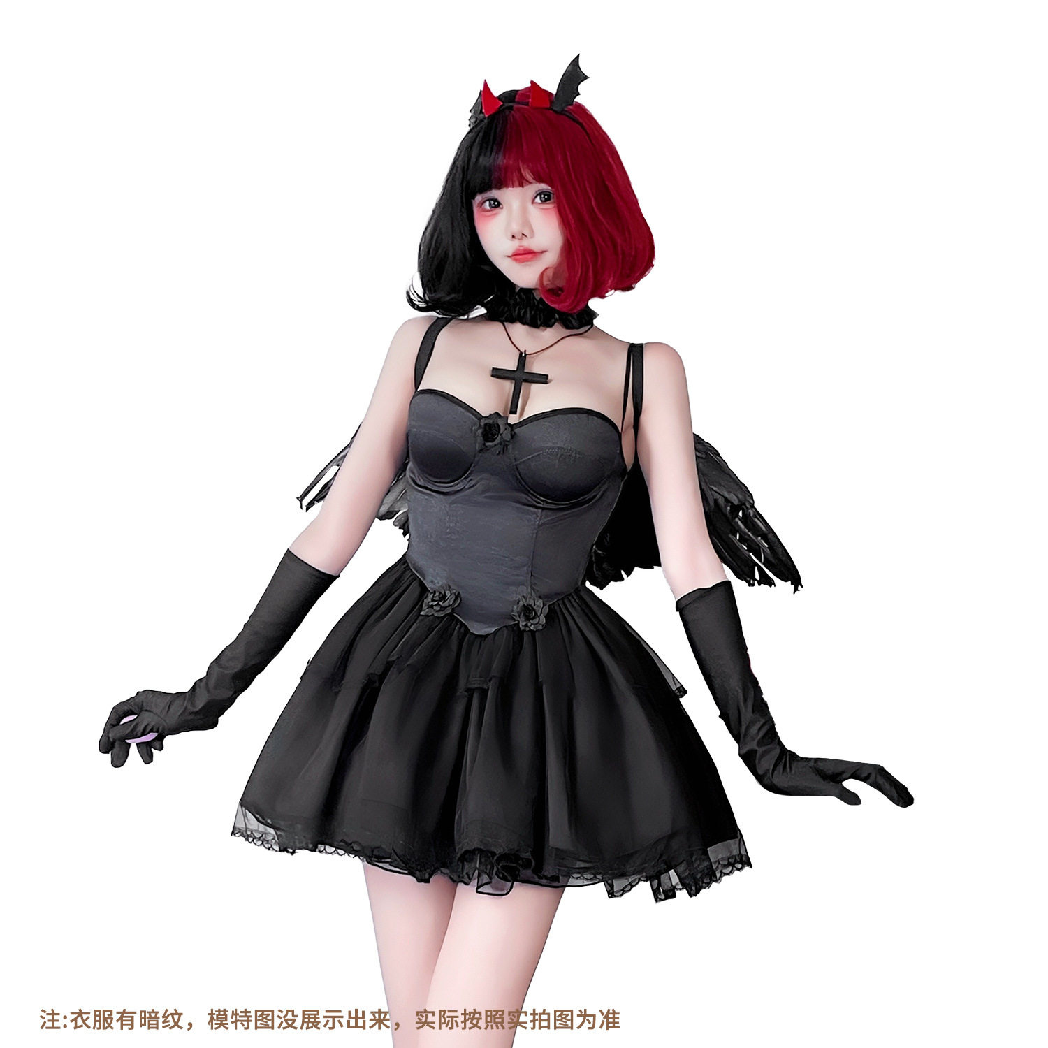 New Halloween costumes: adult ghost bride, dark gothic demon cosplay performance outfit, white angel sexy dress