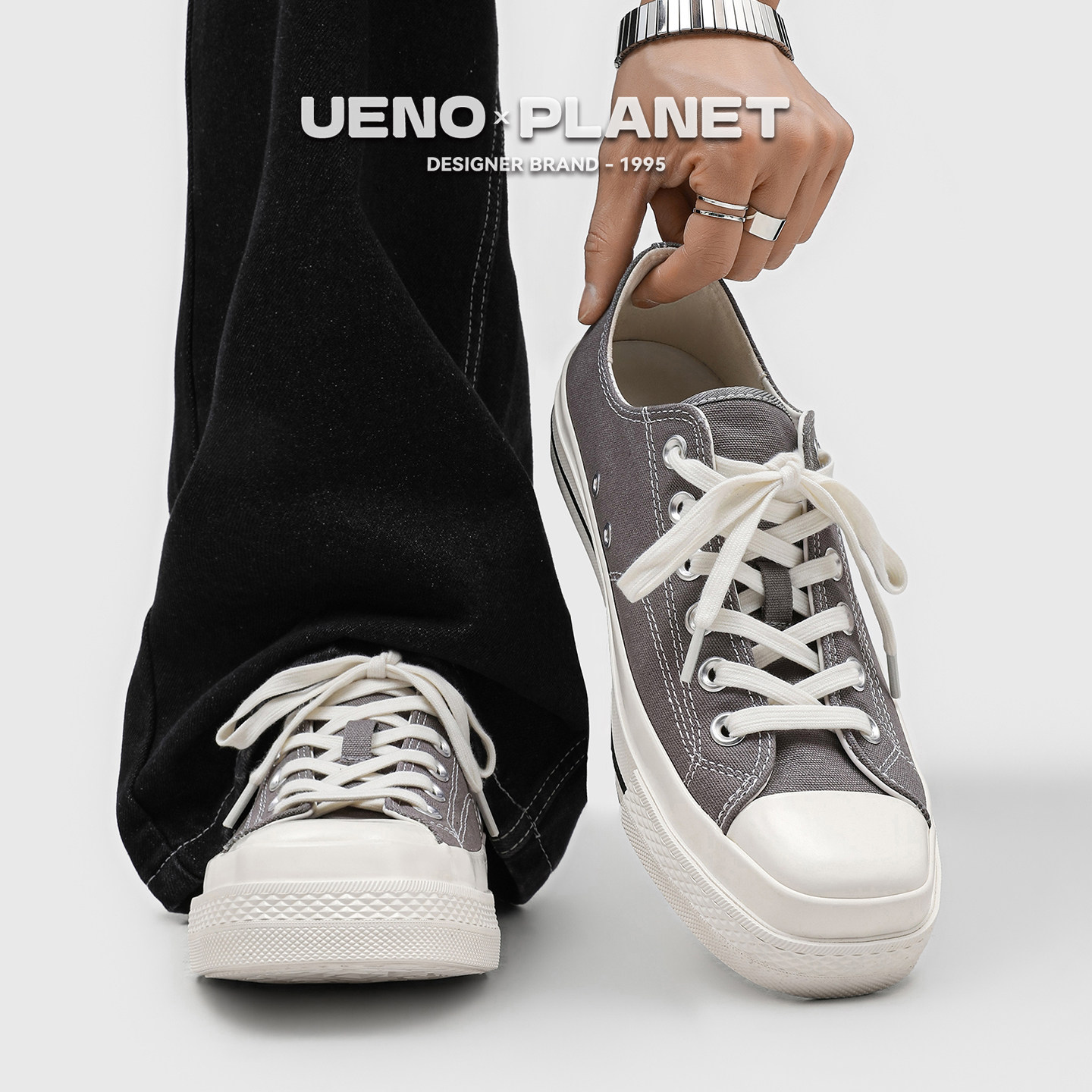 Ueno Planet/ парусиновая обувь с низким берцем; мужская повседневная обувь на толстой подошве; коллекция 2026 года; уличные дышащие трендовые универсальные кроссовки; женские