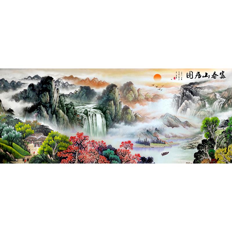 Карта горной резиденции Фучунь, вышивка крестиком, 2025 новый стиль, вышивка нитками, гостиная, крупномасштабная высококлассная атмосфера, китайская пейзажная живопись, 3 метра
