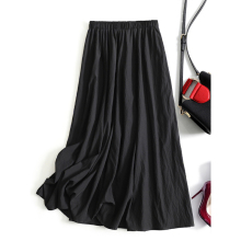 Leisure sun protection and sliding A-line long skirt, half length skirt, cool feeling silk, light and thin, summer high waisted hem, Teyehumt breathable