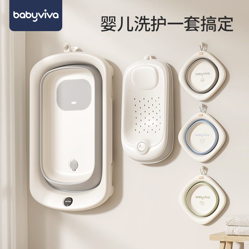 детская ванночка babyviva smart, чувствительная к температуре, складная детская ванночка для новорожденных, большая детская ванночка