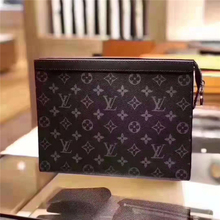 Купить LV Louis Vuitton Мужская сумка Voyage Черный цветочный мешок для мытья молний Средний размер сумка для рук M61692