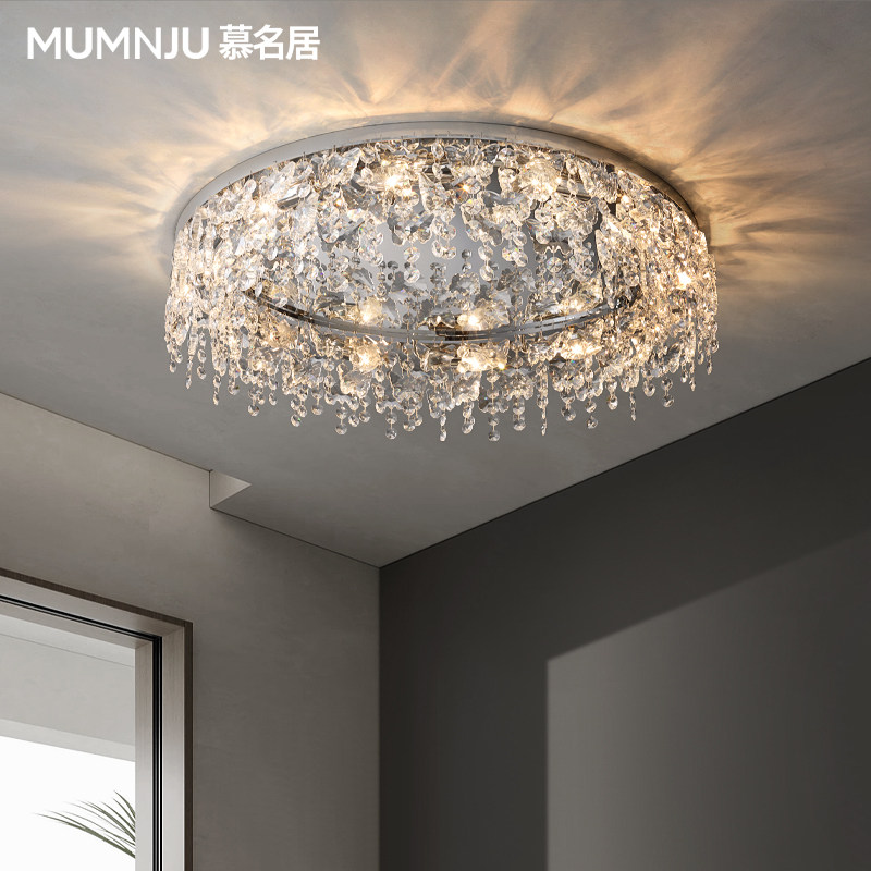【Mu Mingju】 Новый современный светильник, роскошная потолочная лампа для гостиной, простая атмосфера, столовая, спальня, хрустальная лампа