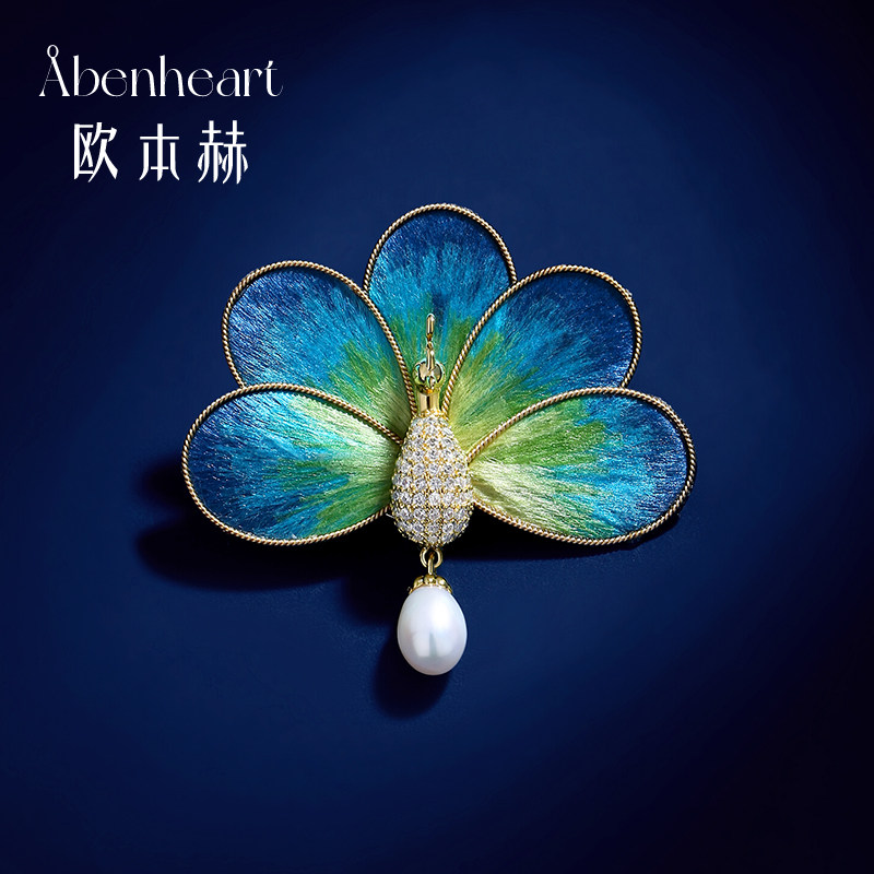 Abenheart 【Нематериальное культурное наследие】 Брошь из парчи Lingqu Lan, элитный женский корсаж, нишевый дизайн, бархатный цветок, подарок в национальном стиле