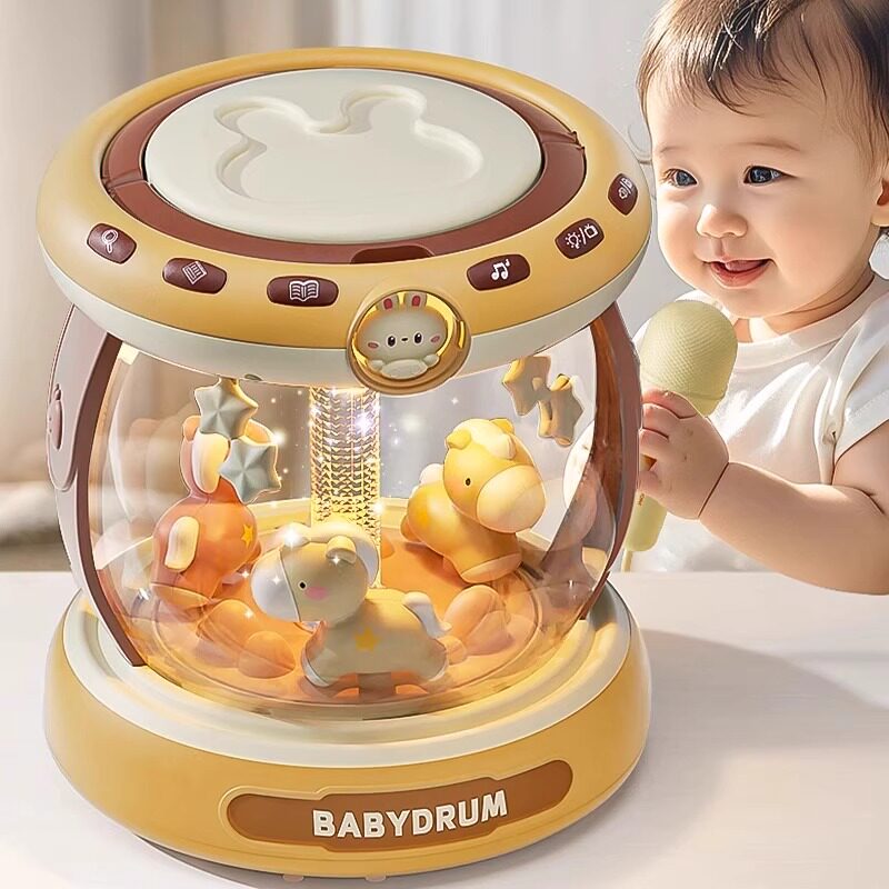 Немецкий ручной барабан GM baby старше 6 месяцев, развивающие игрушки для раннего образования, музыкальная игрушка для детей от 0 до 1 года.