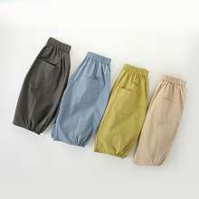 Baby casual pants, spring and autumn children's work pants, girls' capris, baby pure cotton wide leg pants, boys' pants