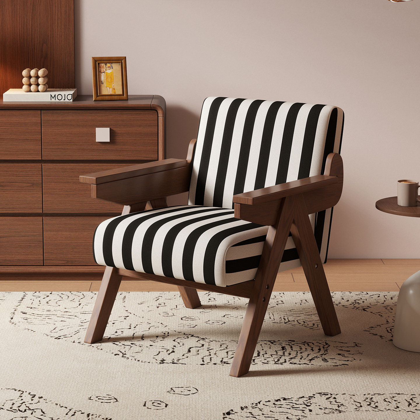 Односпальный диван-кресло zebra chair ретро-гостиная во французском средневековом стиле, дизайнерское кресло для спальни, кресло для отдыха со спинкой из массива дерева