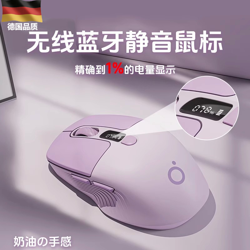 Немецкая беспроводная Bluetooth-мышь mute laptop girl office перезаряжаемая фиолетовая игровая шелковая мышь с логотипом