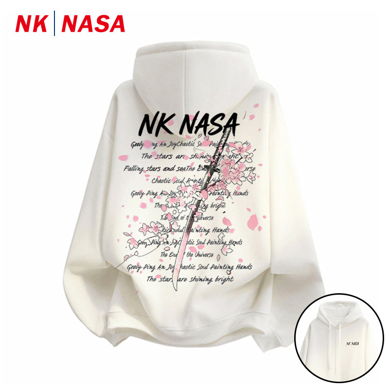 NK NASA联名美式时尚连帽卫衣男士2026新款秋冬季青少年外套上衣