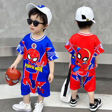 Children's clothing boys summer set 2023 Spider Man short sleeved thin children's summer clothing small and medium-sized children's foreign style two-piece set trend