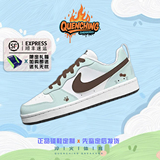 Кроссовки Nike Court Borough thin Qiao Meow green с ручной росписью кота для милой девушки, выполненные на заказ, с низким вырезом.