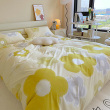 高端全棉床上四件套100%纯棉花被套小清新夏季家用床品宿舍三件套