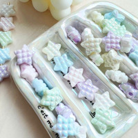Cream five-pointed star resin acrylic decorative accessories handmade DIY mobile phone chain bag chain material clothing car hanging
