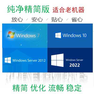 Чистый и оптимизированный ISO-образ Windows7 10 11 Server 2012 2016 2022 виртуальная машина