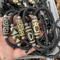 Retractable God of Wealth Dzi Beads Agate Bracelet Tibetan Old Agate Bracelet Aquarius Three Eyes Nine Eyes Bracelet Five Eyes