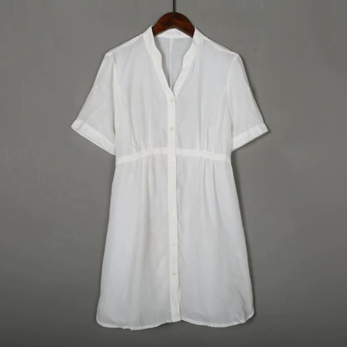 Летнее японское свежее платье, V-образный вырез, короткий рукав