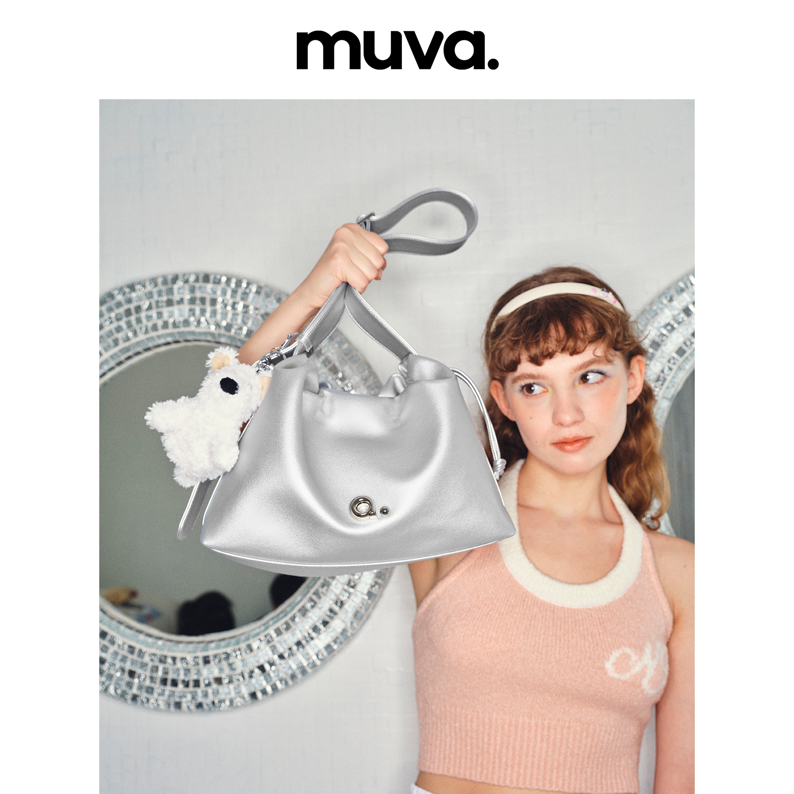 Облачная сумка MUVA, вместительная сумка-ведро, женская сумка из мягкой кожи lazy fufu, сумка-мессенджер подмышкой на одно плечо, новинка 2024 года