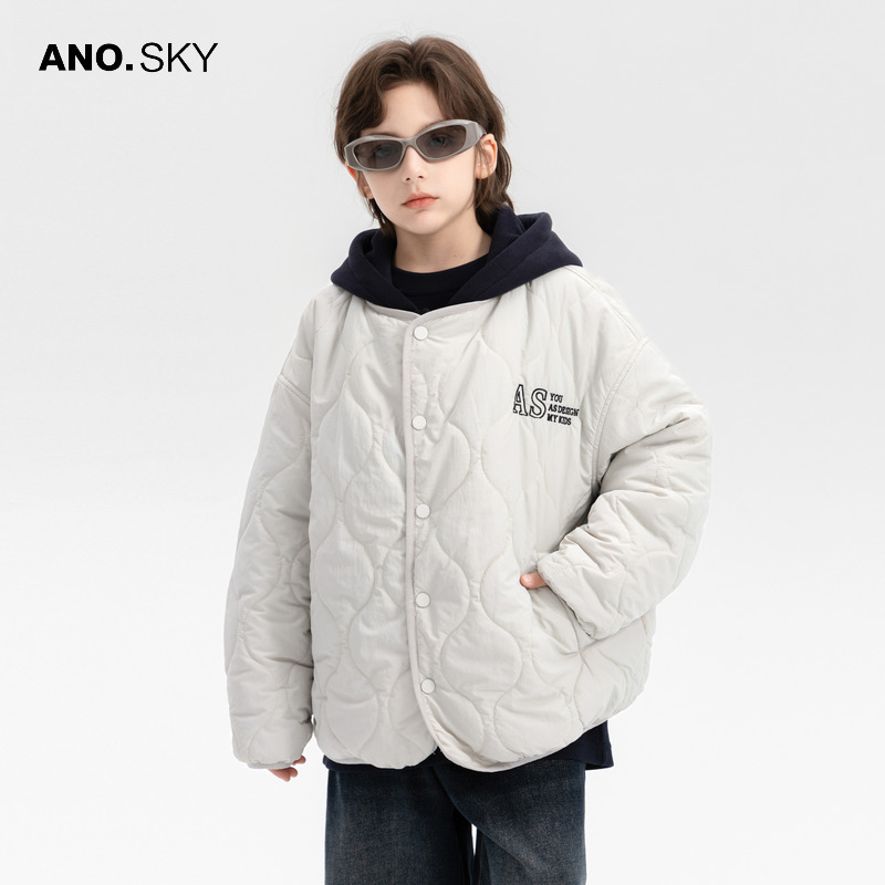 бейсбольная стеганая куртка anothersky для мальчиков на зимние каникулы, состоящая из двух частей, новинка 2025 года, детская плотная куртка на подкладке