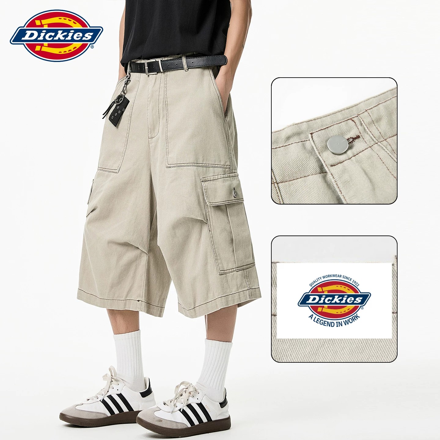 Dickies Di cool tide American high street темно-серые укороченные повседневные шорты мужские летние свободные комбинезоны