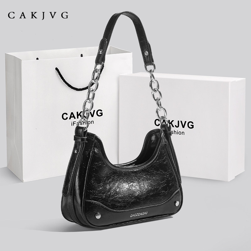 Сумки CAKJVG, нишевая цепочка, сумка для подмышек в стиле hot girl, новинка 2023 года, модная высококачественная сумка-мессенджер на одно плечо
