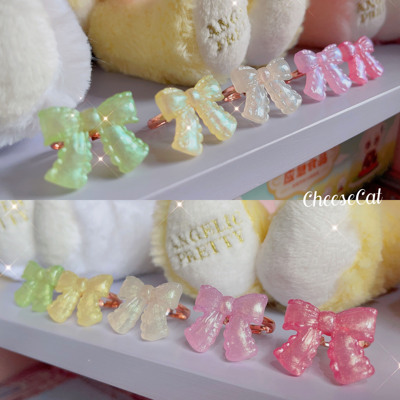 taobao agent 【芝士猫手作】买三送一 闪粉蝴蝶结呲甜草莓lolita小物开口戒指