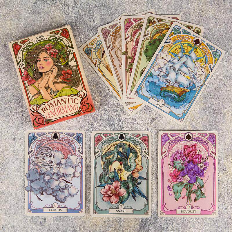 Английская версия карты Романтическая Ленорман Romantic Lenormand в стиле ар-нуво карточная игра spot