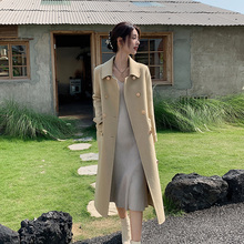 Woolen coat for women in 15 years old store, four sizes of cashmere coat, Hepburn style double-sided women, 2023 new autumn and winter medium length double breasted woolen coat