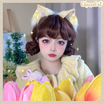 taobao agent 【芝士猫手作】条纹仿真兽耳猫咪虎斑猫橘猫lolita小物发箍kc边夹