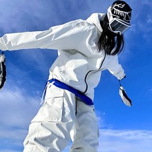 UMANIAC New Snow Clothing Men's and Women's Warm and Waterproof Outdoor Pants Loose White Snow Clothing Set Small and Trendy